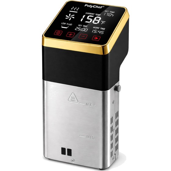 Sous Vide Cooker 1400W - Commercial Immersion Circulator, with precise temperature control and timer, large touch screen, rapid heating, powerful pump, IPX7 waterproof, suitable for steaks, seafood, vegetables, home and restaurant use.
